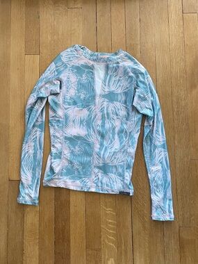 Reel Skipper Sun Guard Tropical Print Swim Top